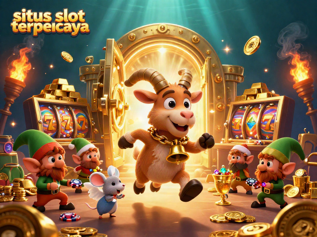 Permainan seru situs slot terpercaya dengan karakter lucu dalam ilustrasi 3D yang kaya detail.