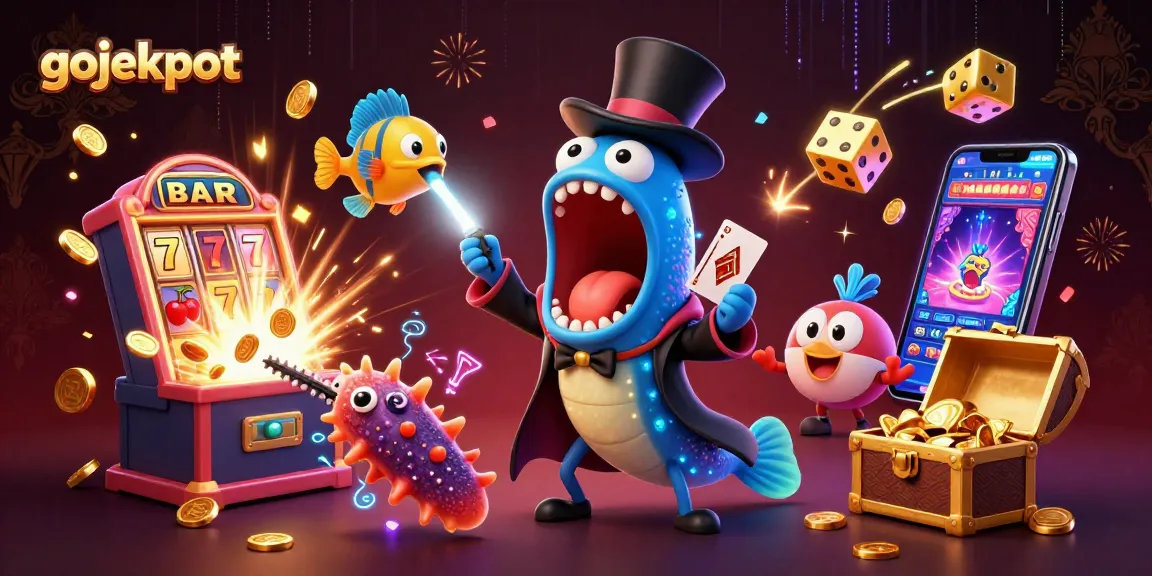 Experience thrilling gojekpot action with a magical scene of underwater casino characters and jackpot excitement.