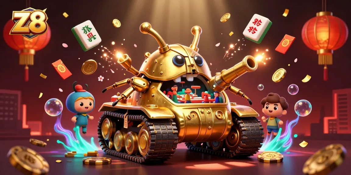 Experience exciting gaming with z8's vibrant 3D casino tank scene filled with fun elements