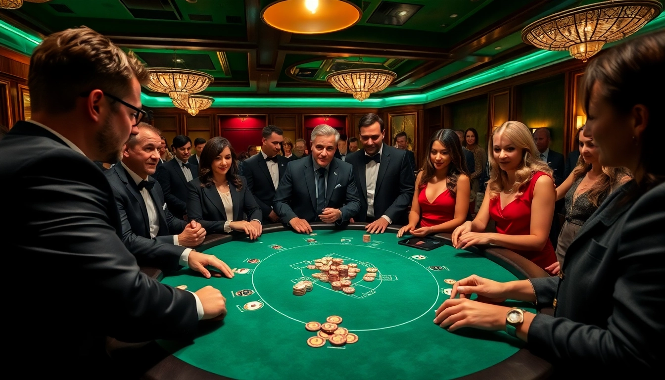 Engaging players at a Blackjack Casino table highlighting excitement and competition.