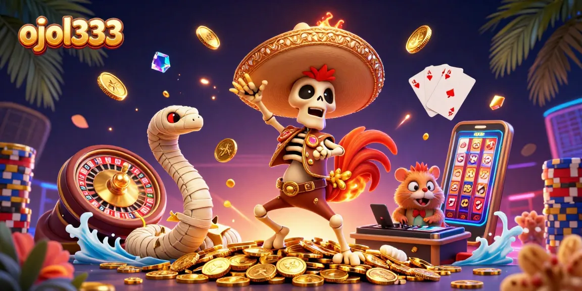 Spin to win with ojol333 in this vibrant, dynamic casino scene full of luck!
