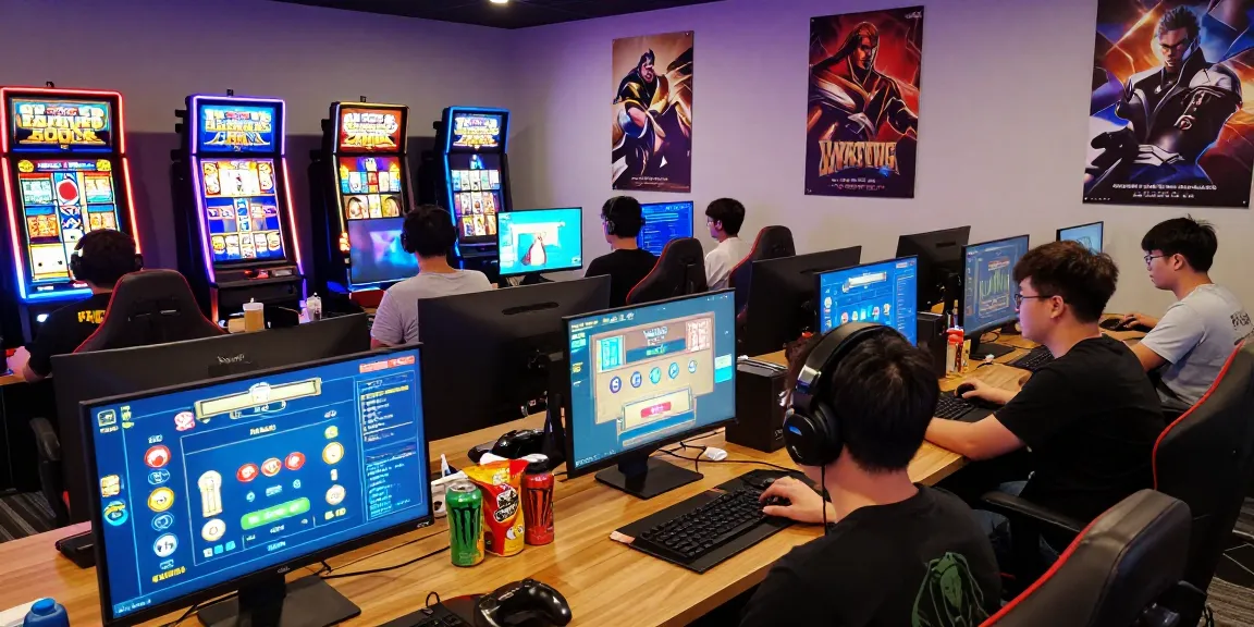 Engaged players immersed in mahajitu online gaming experience, showcasing diverse genres and vibrant setup.