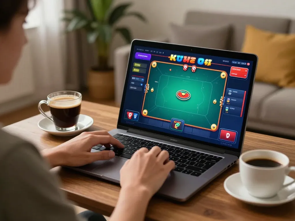 Player experiencing engaging poker gameplay on 99OK in a cozy setting, showcasing strategic online gambling.