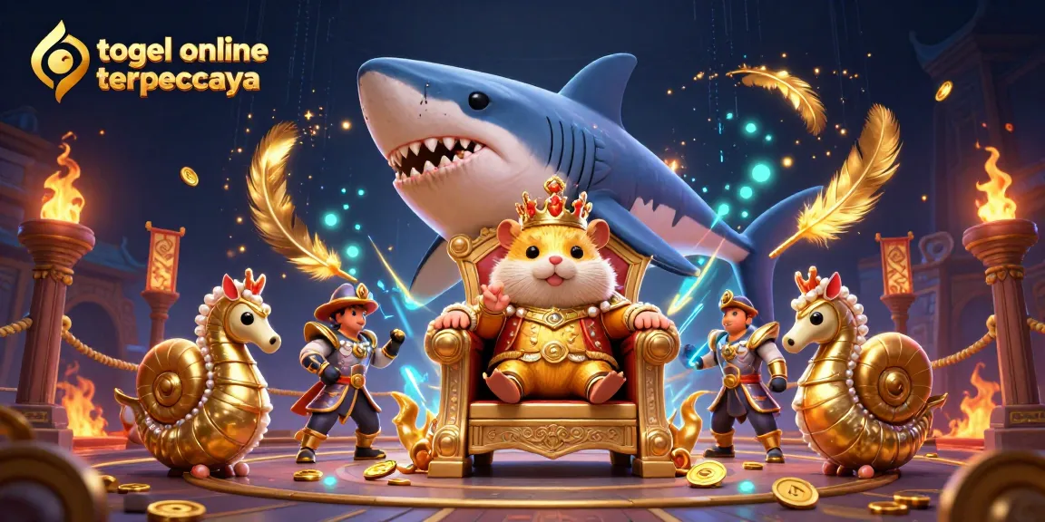 Experience thrilling gaming action with togel online terpercaya featuring a fierce hamster king in a vibrant 3D scene.