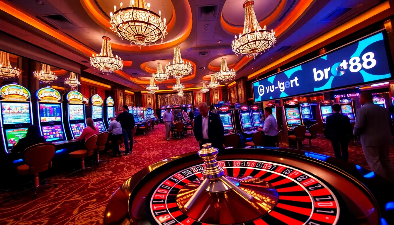 Experience the excitement of bro138 slot games amidst a vibrant casino atmosphere.