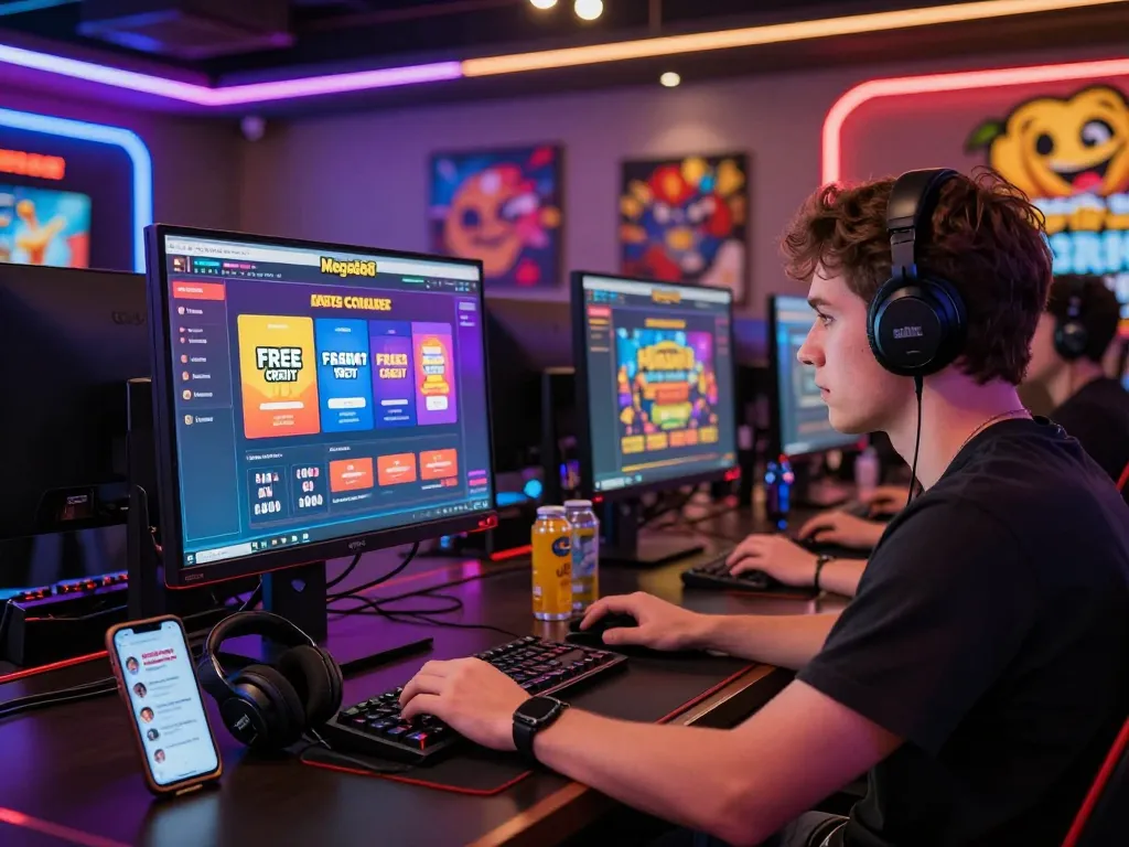 Engaging online casino gaming scene showcasing free credit mega888 promotions and vibrant atmosphere.