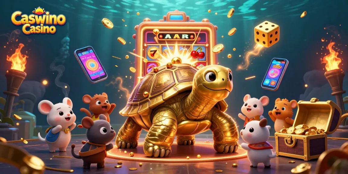 Experience winning with Caswino Casino's electrifying games showcased in a vibrant 3D scene