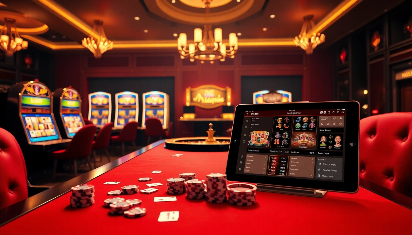 Enjoying a thrilling moment at HAY88 with casino tables and vibrant slot machines.