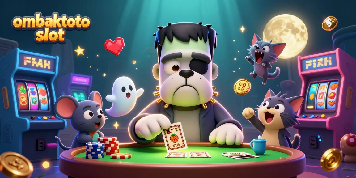 Join the ombaktoto slot adventure with a spooky, fun-loving casino scene featuring unique characters.