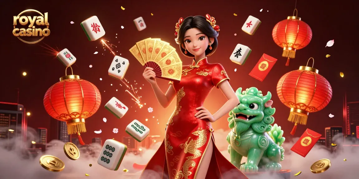 Experience the thrill of royal casino with a captivating 3D illustration featuring games and vibrant colors.