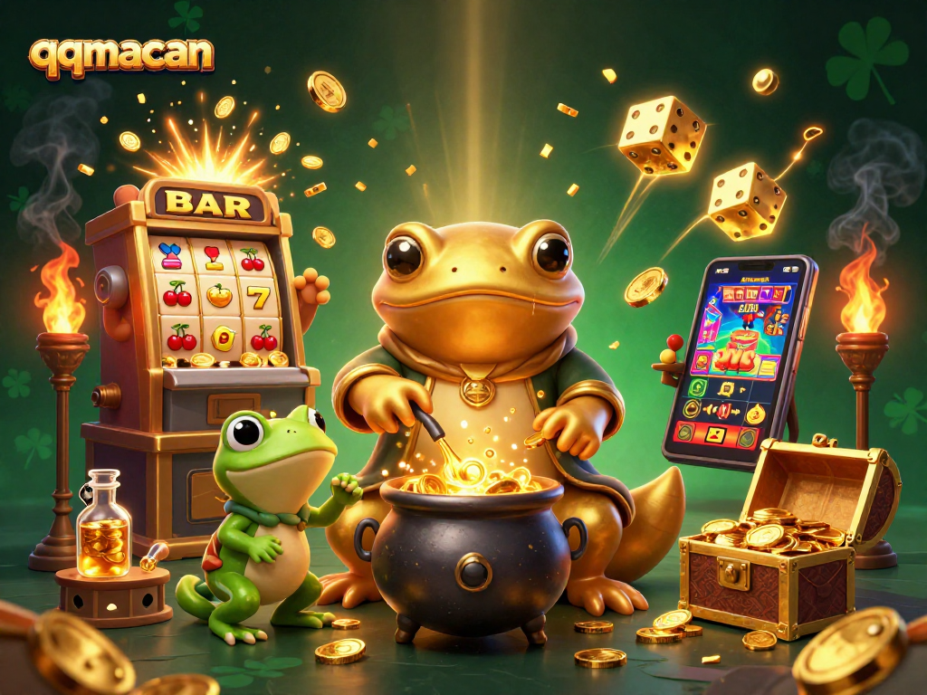Experience winning moments at qqmacan with a vibrant illustration of enchantment in a casino setting.