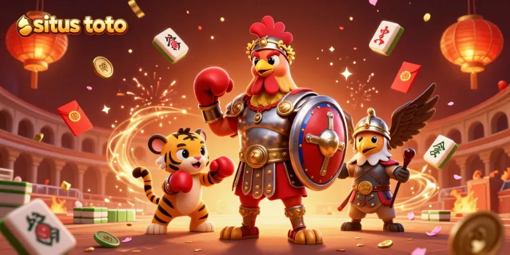 Experience epic wins at situs toto with a dynamic 3D casino-themed scene.