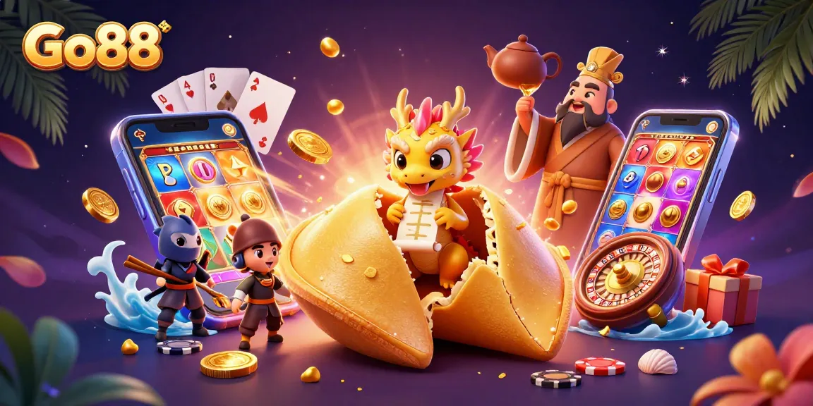 Play with Go88's slots and games amidst enchanting fortune characters, creating winning moments