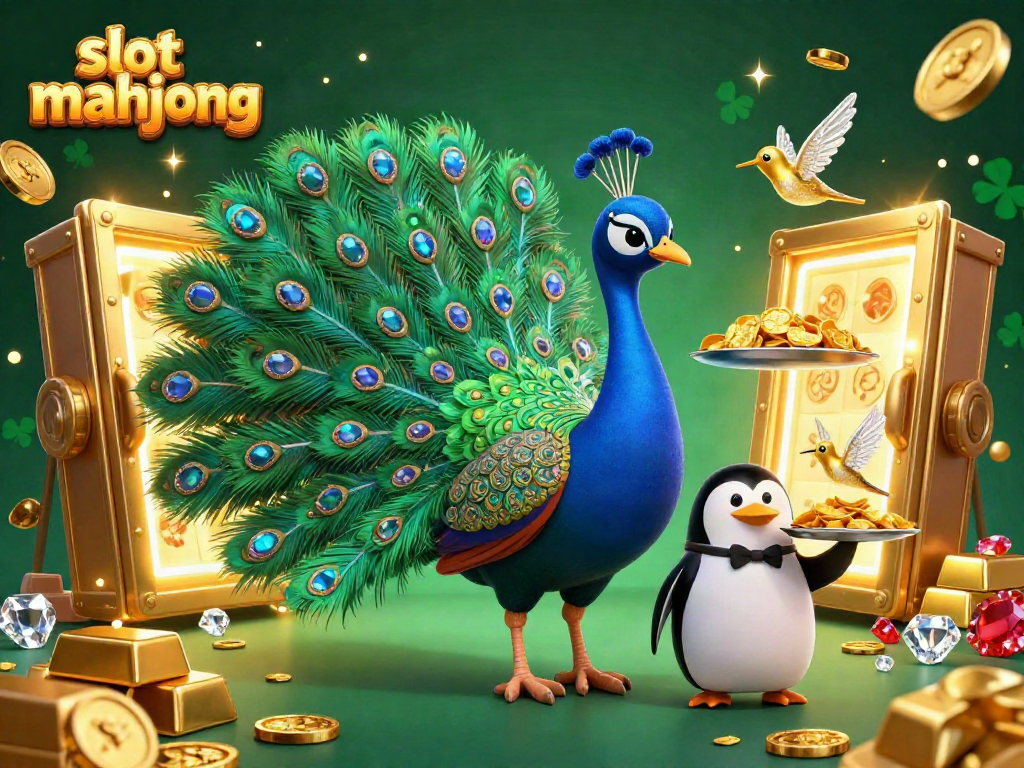Experience thrilling slot mahjong action with colorful characters and vibrant casino elements.