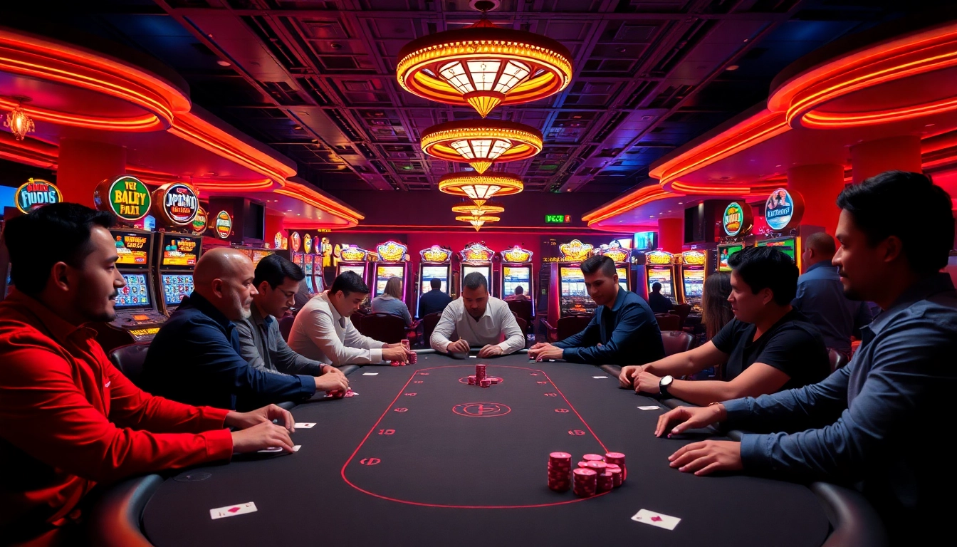 Experience excitement at a Casino with vibrant poker games and lively atmosphere.