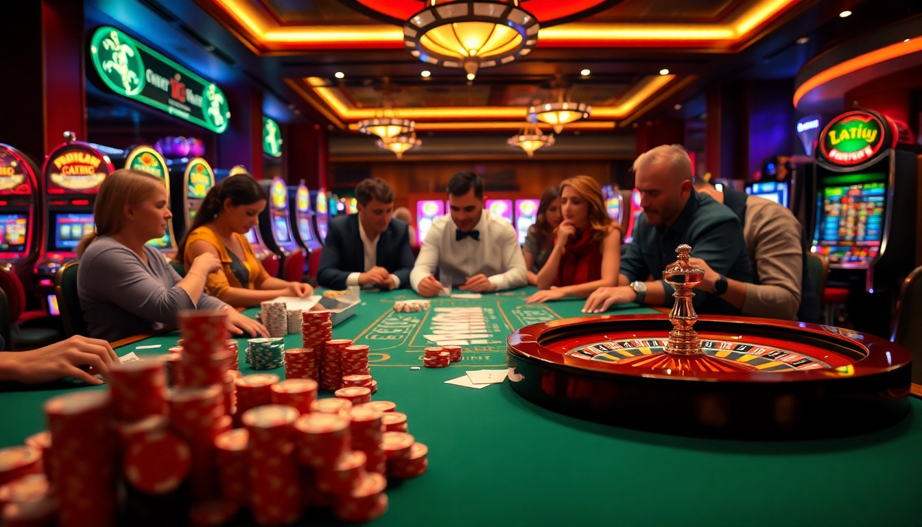 Experience the thrill of OK8386 at an exciting casino table filled with poker chips and cards.