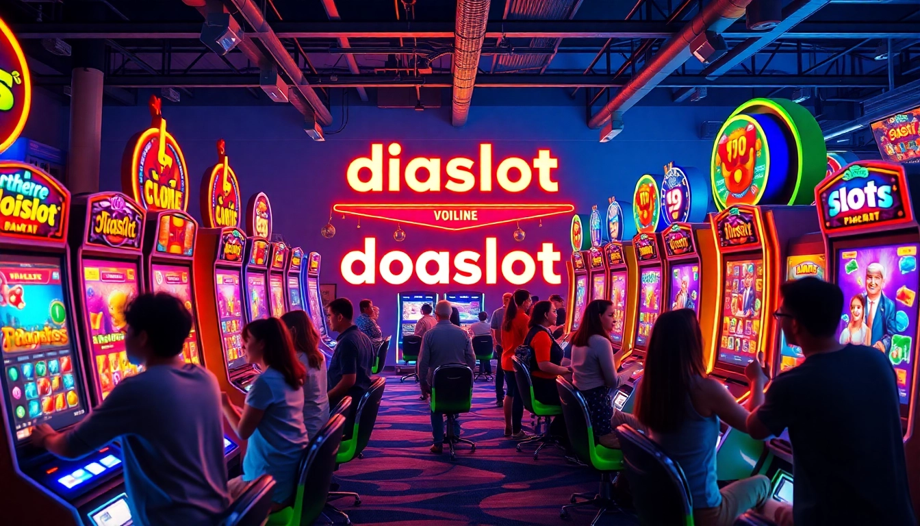 Exciting doaslot gaming experience with vibrant slot machines and enthusiastic players