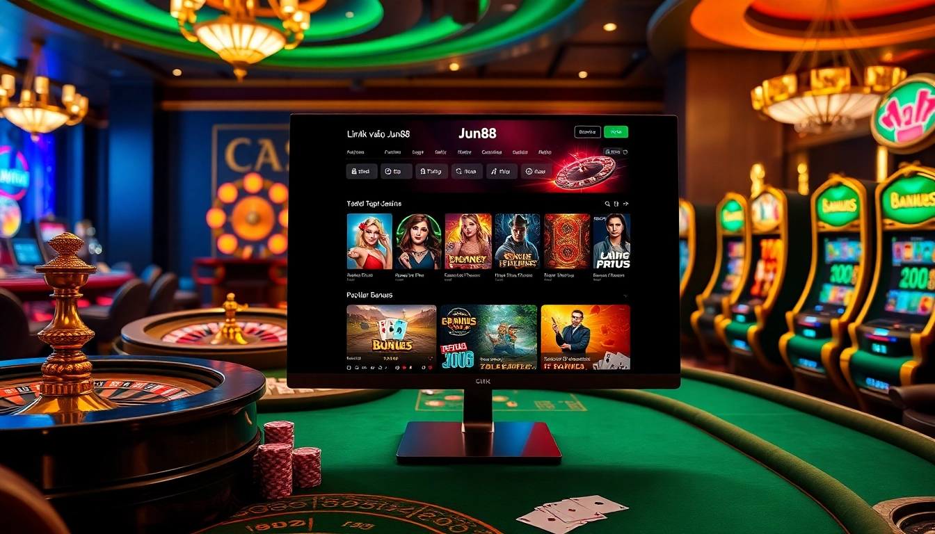 Engage with the excitement of Link vào Jun88 while playing on an elegant casino interface.