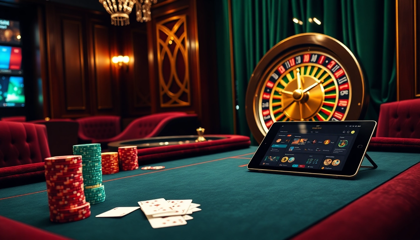 Kjc solutions enhances your gaming experience at an elegant casino table with poker chips and cards.