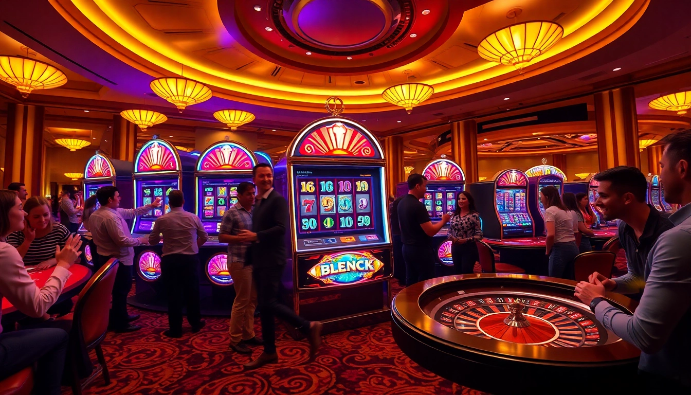 Exciting gameplay on a 슬롯사이트 with vibrant slot machines and a lively casino atmosphere.