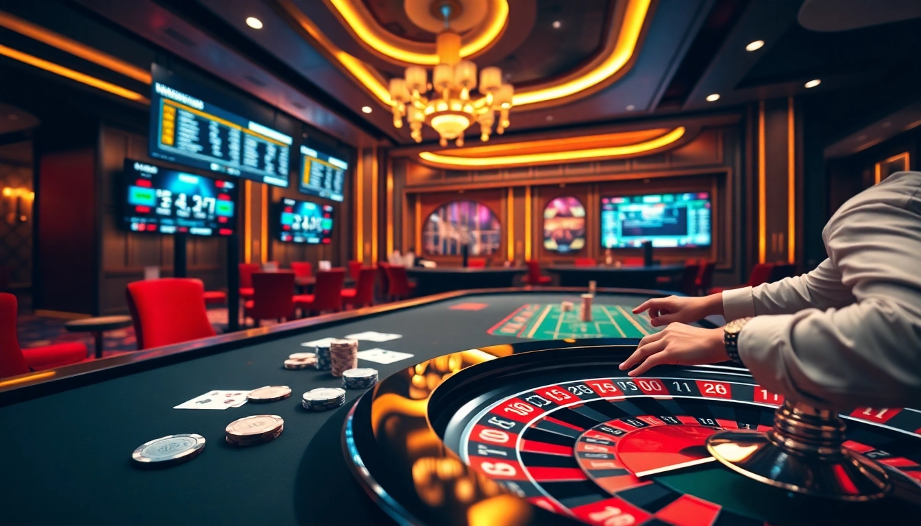 Experience the excitement of gambling at Trang Chủ 78WIN with vibrant casino elements and a welcoming atmosphere.