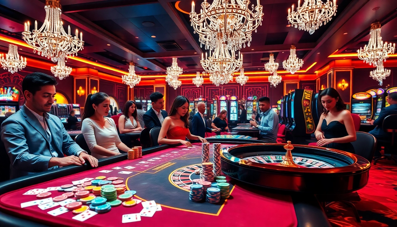 KJC members enjoying an exciting gaming experience with poker chips and roulette.