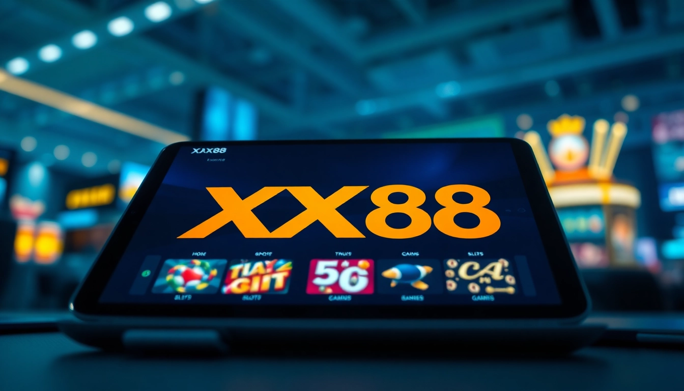 Engaging online gambling interface of XX88 showcasing diverse games and user-friendly design.