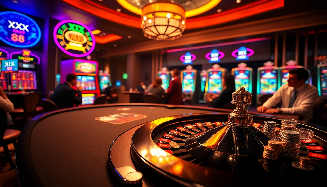 Experience the excitement of XX 88 casino gaming with vibrant roulette wheels and luxury poker tables.