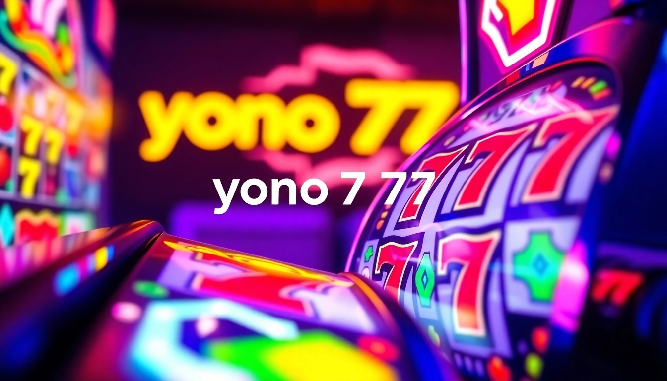 Exciting scene of the Yono 777 app showcasing vibrant slot machine reels and dynamic gaming elements.