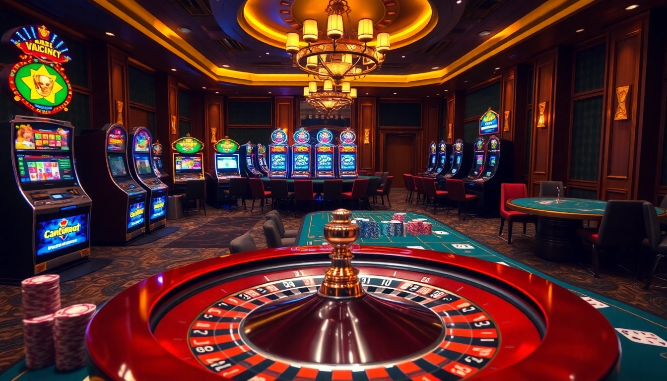 Experience thrilling moments at kaptenjackpot with poker chips and roulette in a luxurious casino setting.