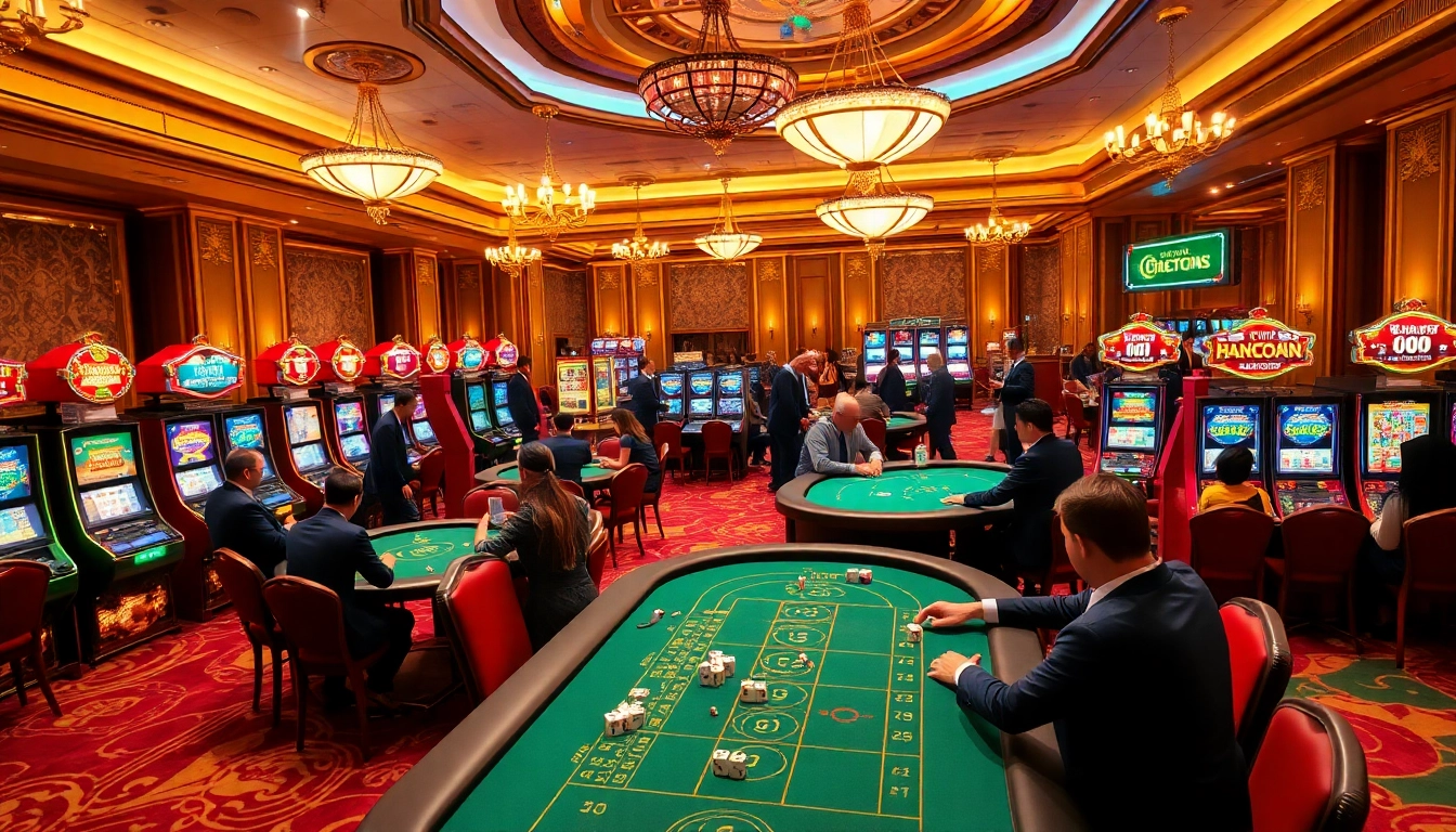 Winning moments at https://mm88.directory/ with players enjoying casino games and vibrant slot machines.