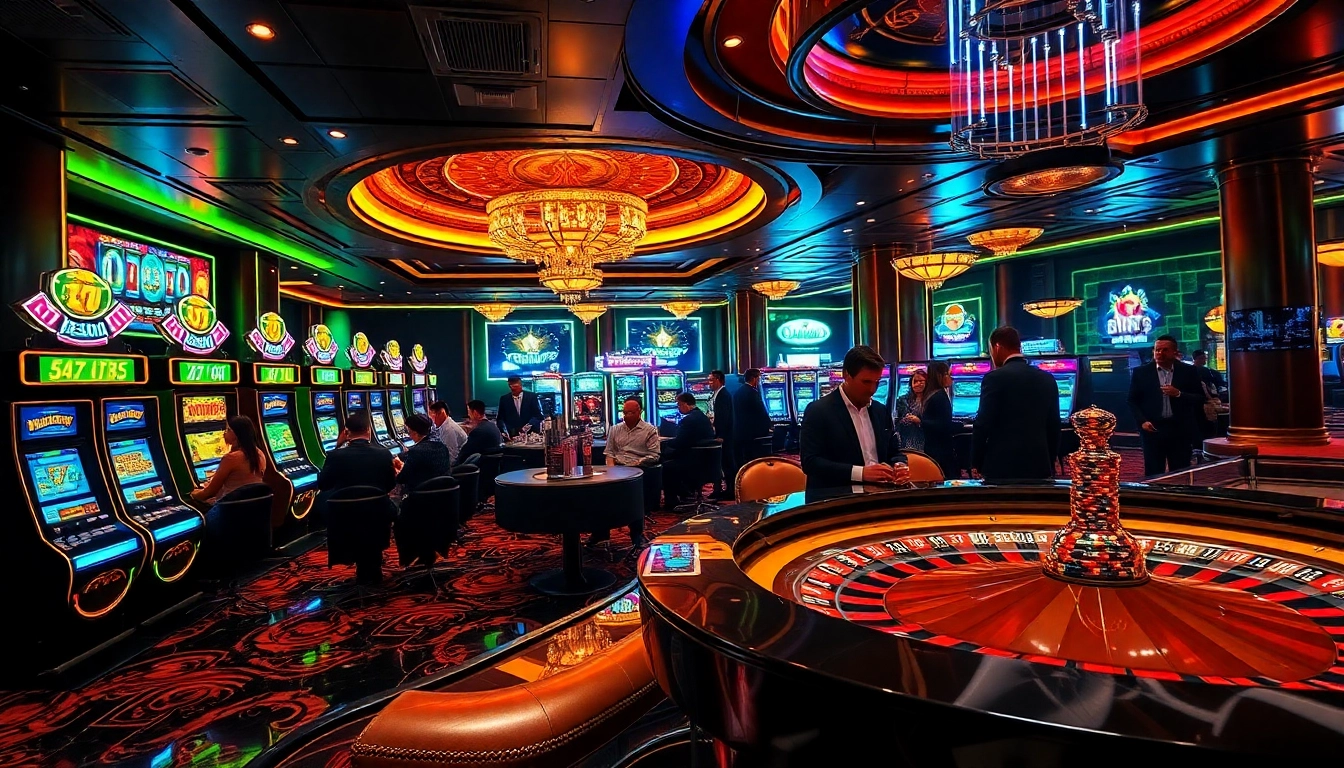 Experience thrilling gameplay at 79king with vibrant casino tables, cards, and chips in a luxurious setting.