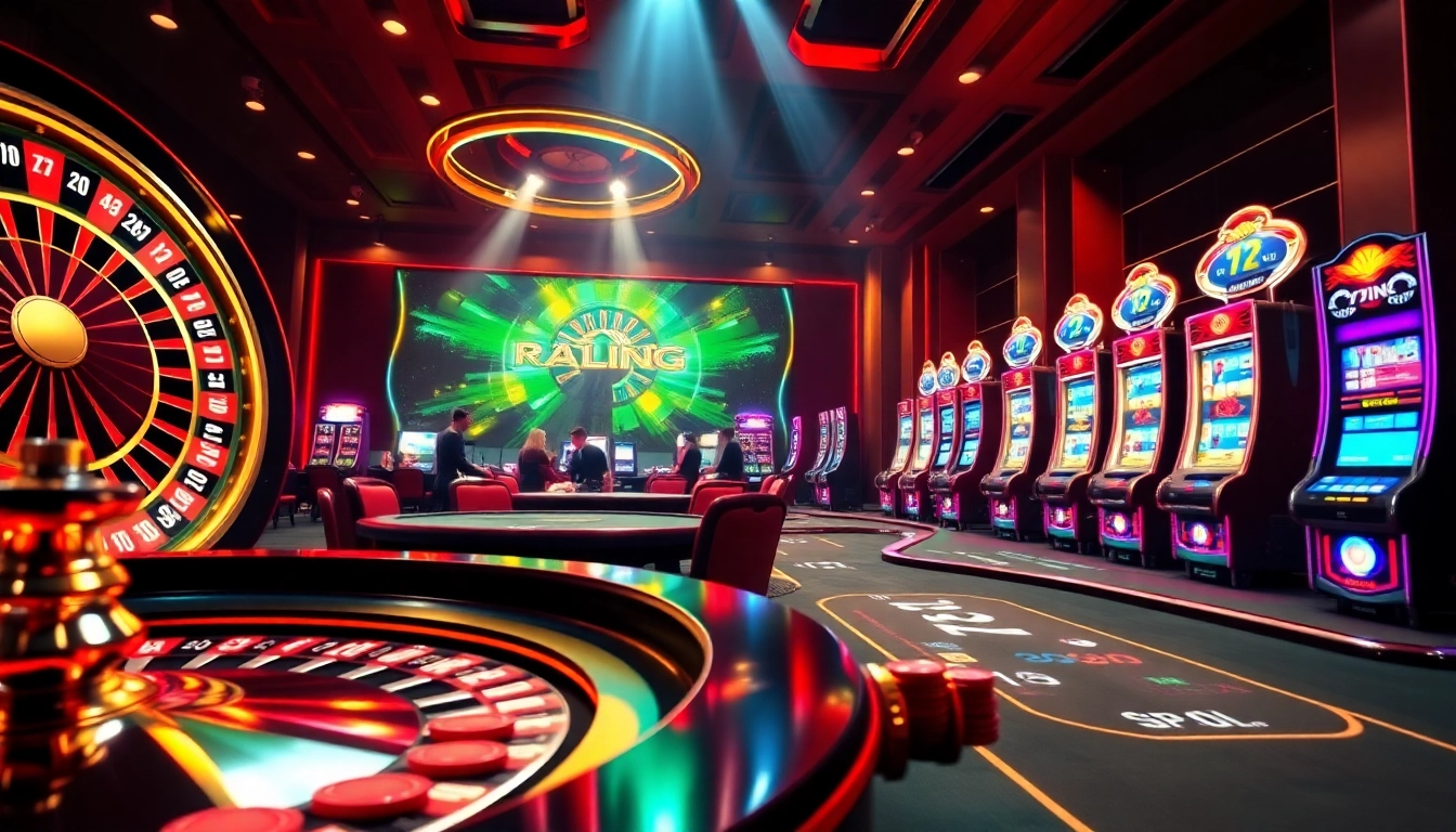 79king casino scene showcasing roulette, poker tables, and lively gameplay excitement.